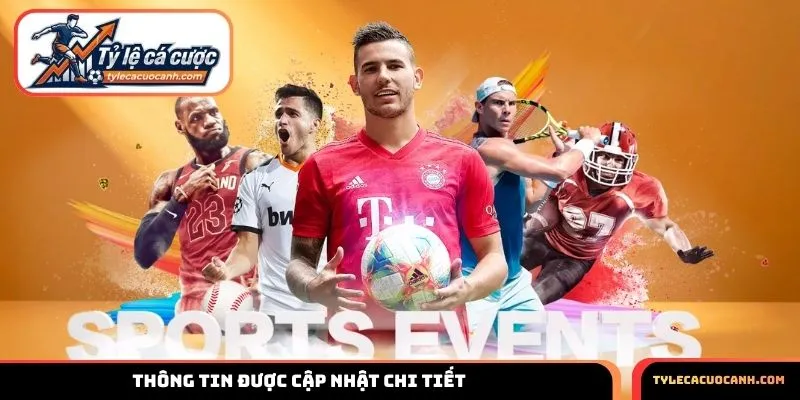 Thông tin về trận bóng được cập nhật chi tiết